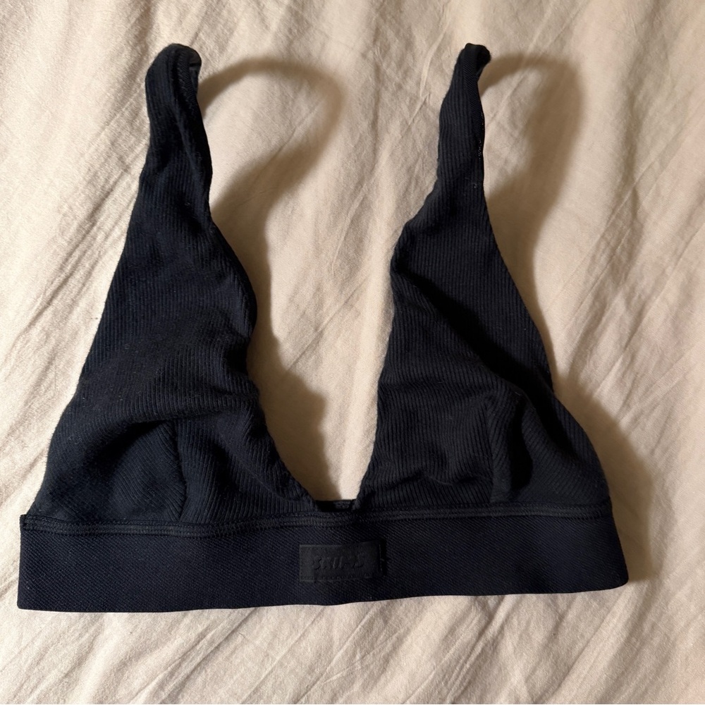 Skims cotton rib PLUNGE BRALETTE